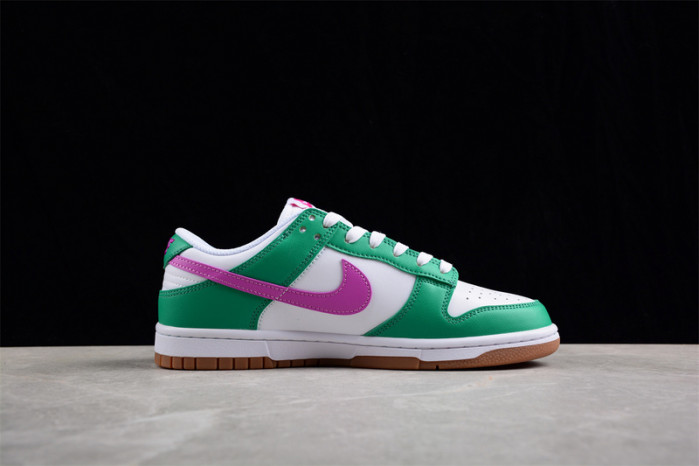 Nike Dunk Low White Stadium Green Fuchsia (Women