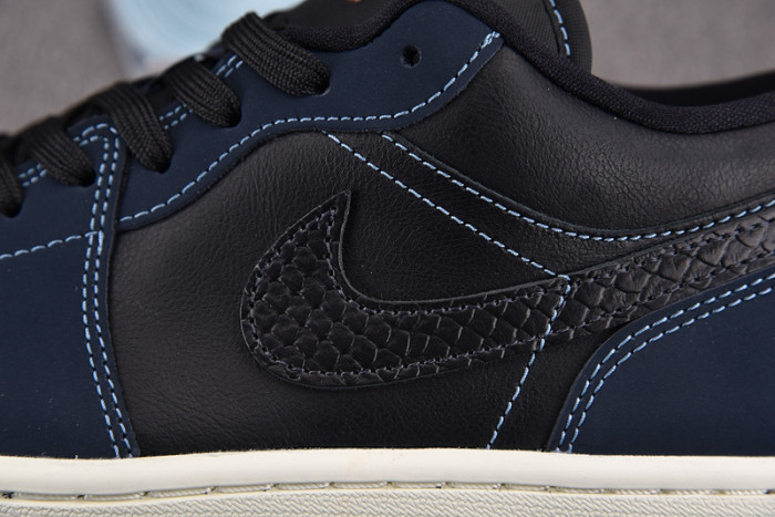 Jordan 1 Low SE Black Dark Obsidian Snakeskin (Women