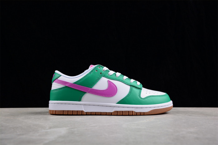 Nike Dunk Low White Stadium Green Fuchsia (Women