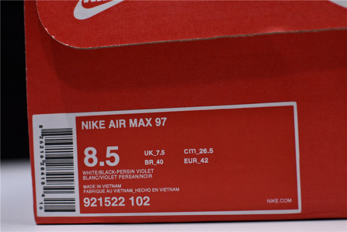 NIKE Air Max 97 White/Black-Persin Violet 921522-102