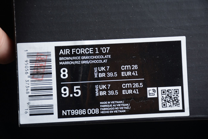 Nike Air Force 1 07 Low Dark Brown Yellow White Shoes NT9986-008