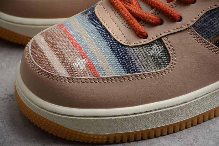 Nike Air Force 1 07 ESS White Brown Metallic Gold CW2288-686