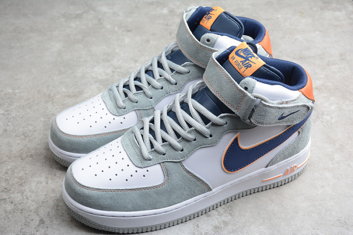 Nike Air Force 1 07 Mid Midnight Blue Orange Dark Grey CQ5059-203