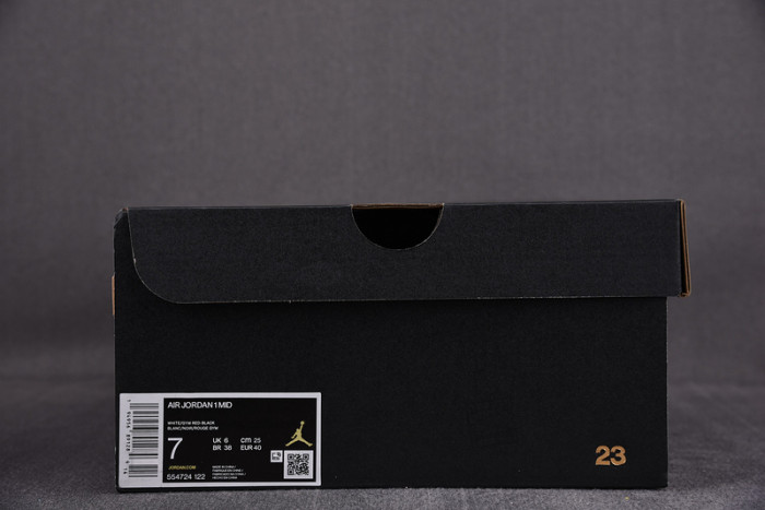 Jordan 1 Mid Gym Red Black White 554724-122