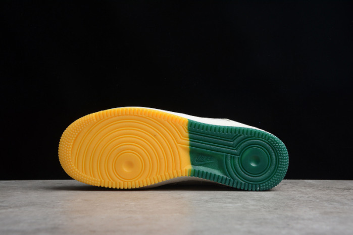Nike Air Force 1 07 Low White Green Noise Yellow Shoes ZJ6695-303