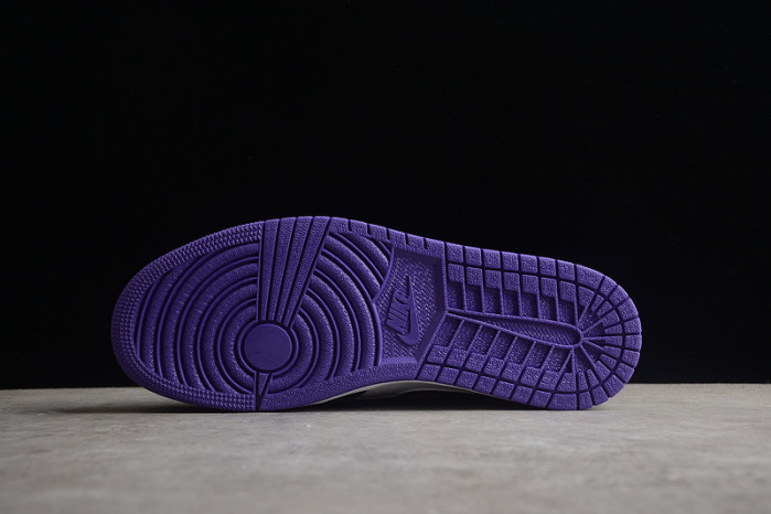 AIR JORDAN 1 MID WHITE BLACK PURPLE 554724-095