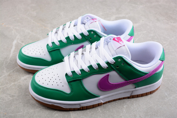 Nike Dunk Low White Stadium Green Fuchsia (Women